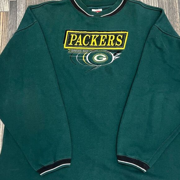 ๐ฅ๐ Vintage GREEN BAY PACKERS NFL Embroidered Crewneck Fleece Sweatshirt Sz 2XL - Picture 2 of 10